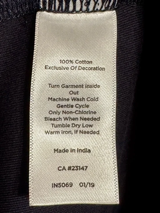 Talbots Embroidered Scalloped Sleeve Navy Blue Shift Dress Large - Picture 7 of 7